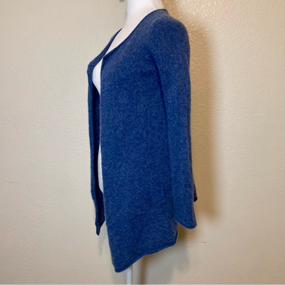 Belle France Cashmere Open Front Cardigan Sweater Blue Size Medium - Picture 5 of 13